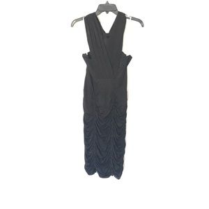 Karen Millen Black ruched dress sz 6